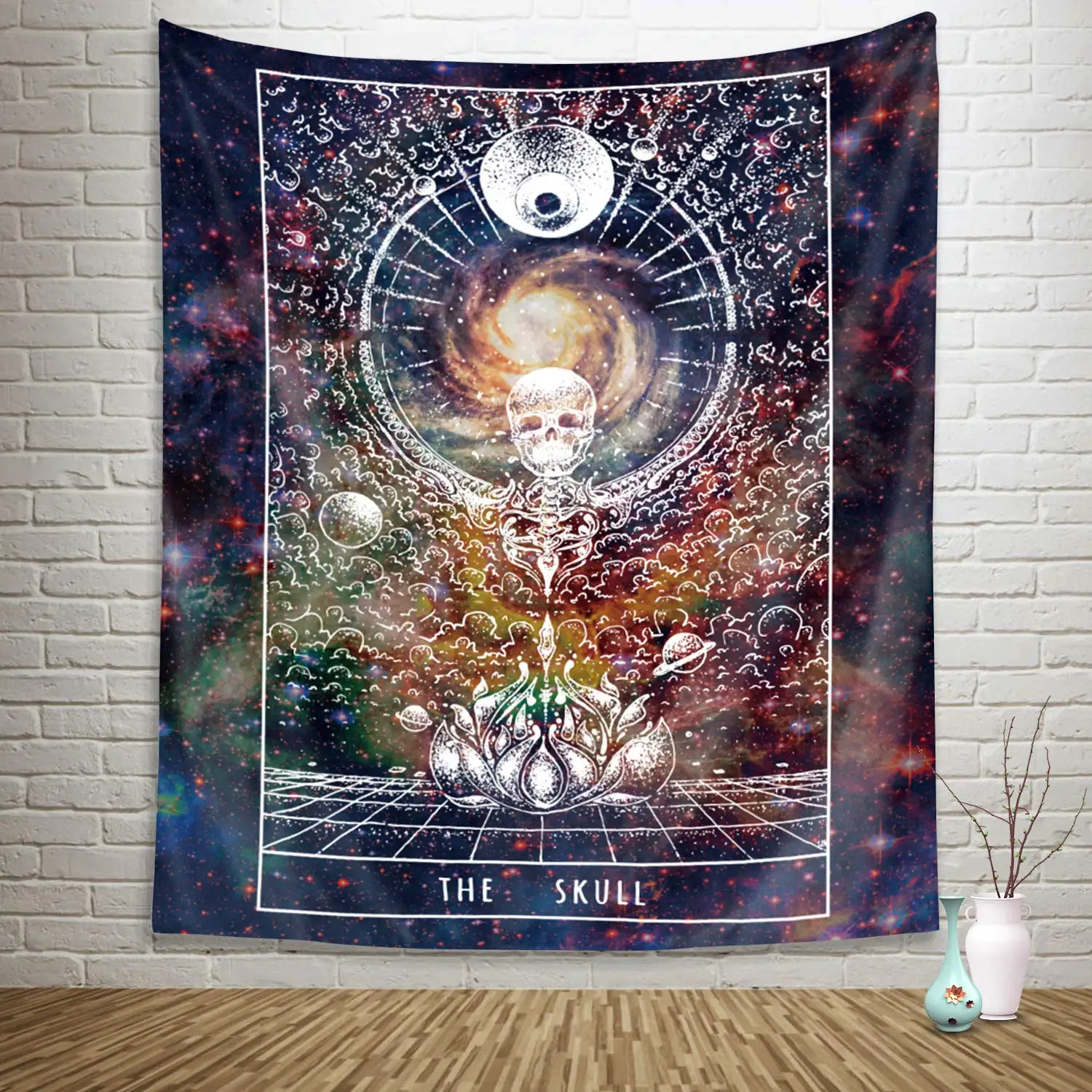 

Skull Meditation Skeleton Tapestry Wall Hanging for Room Wall Decal