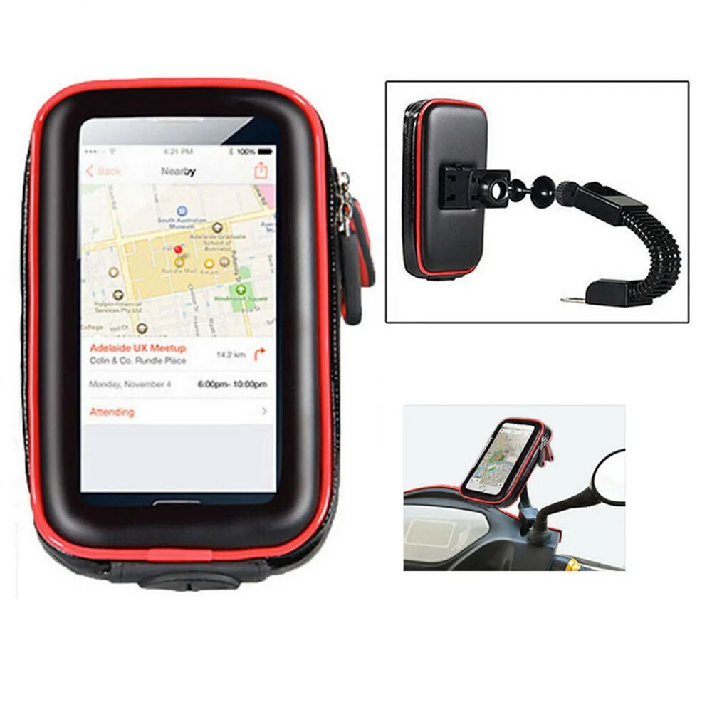 

Upgrade New Waterproof Motorcycle Bike Scooter Mobile Phone Holder Bag Case for iPhone Xs Max GPS Support 6.5 inch Bicycle Stand
