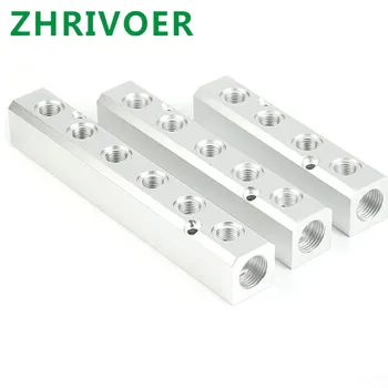 

PT Thread Port High Quality 2 3 4 5 6 Way Pneumatic Quick Connector Air Hose Aluminum Manifold Block Splitter Connector Fittings