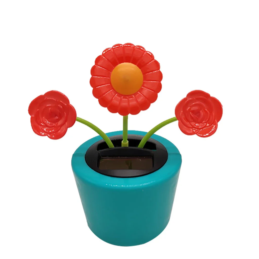 Fashion Solar Powered Dancing Flower Toy Office Desk& Car Decor Funny Electric Toys for Kids Gift Solar Toy Car Ornament