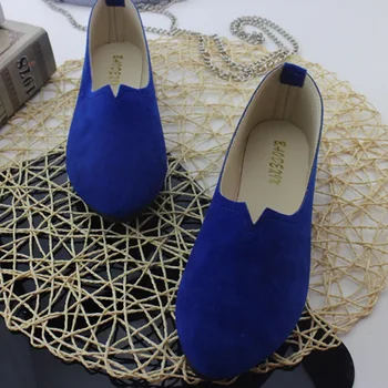 

2020 Summer Hot Sale Work Women Shallow Mouth Flats Single Shoes Candy Color Nubuck Leather Comfortable Loafers Shoes Size 35-43