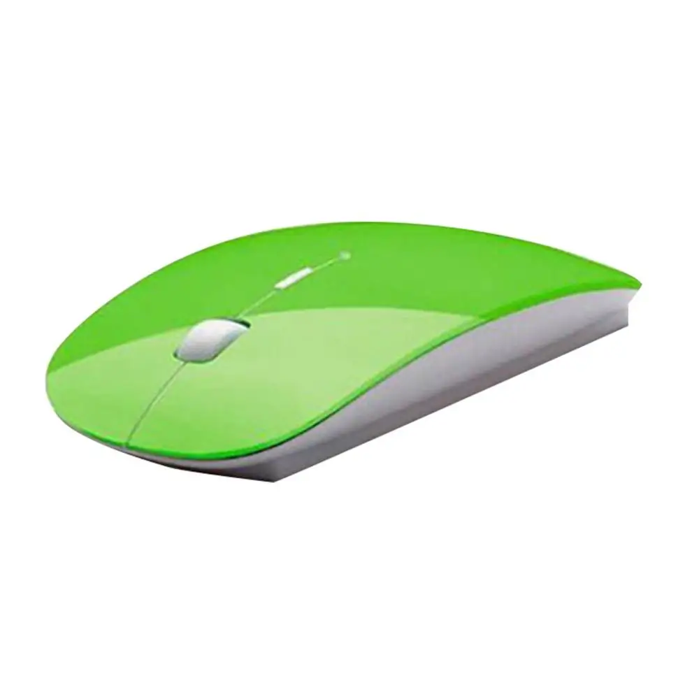 green 1600 dpi USB оптическая 2,4G беспроводная мышь с приемником Супер тонкая мышь для ПК и ноутбуков - Цвет: green