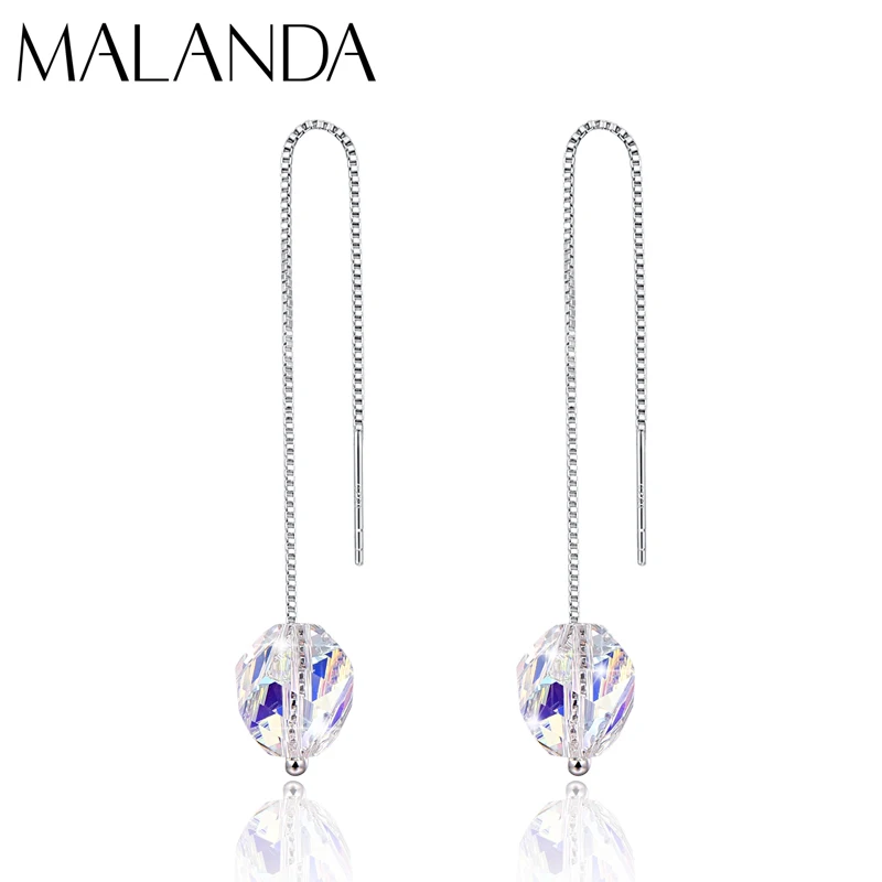 Crystals From Swarovski Helix Beads Drop Earrings For Women Fashion Chain Piercing Dangle Earring Wedding Jewelry Gift | Украшения и