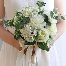 Свадебный букет ручной работы Искусственный цветок розы buque Свадебный букет для свадебного украшения ramos de novia