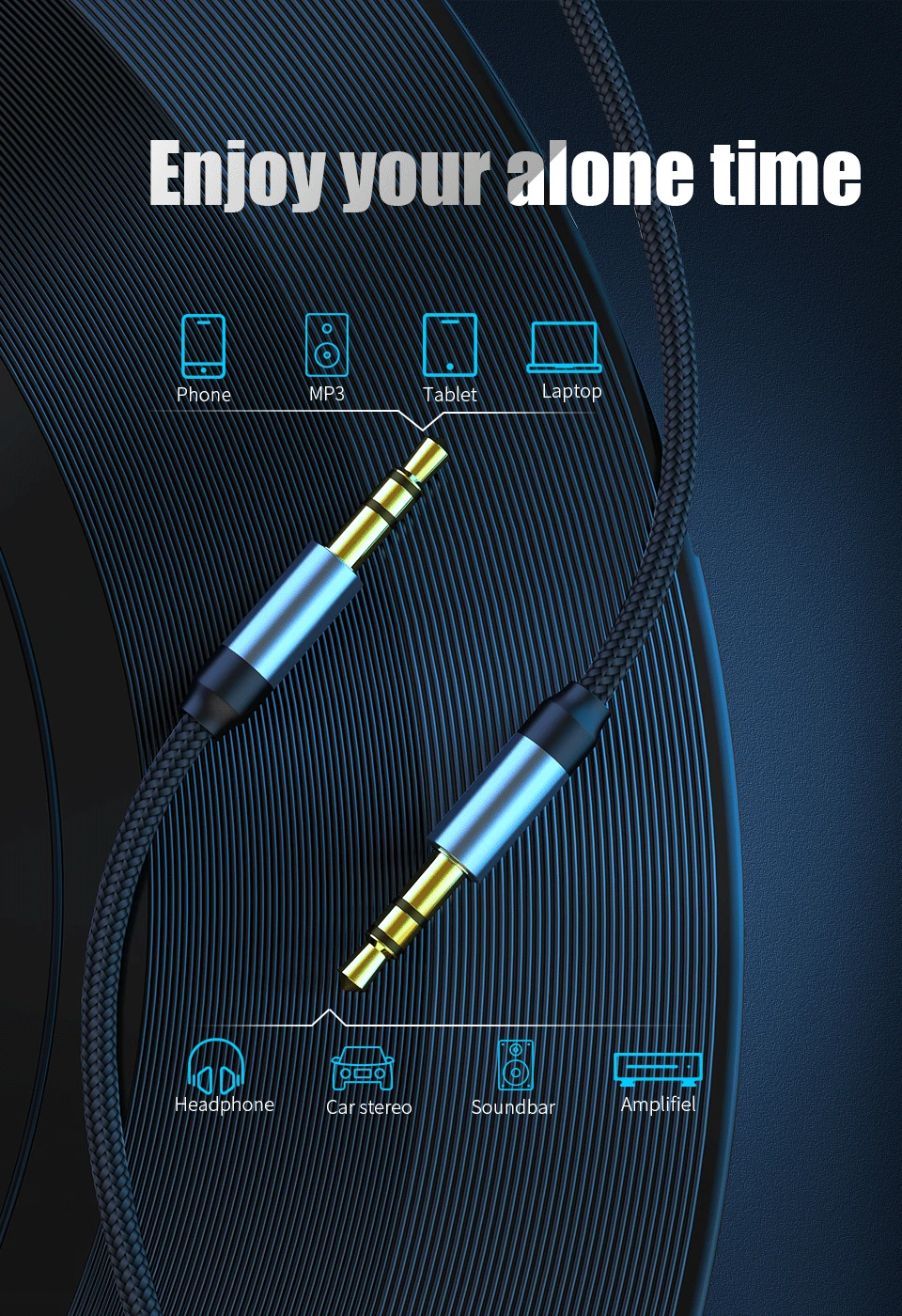 3.5mm Jack Audio Cable Jack 3.5 mm Male to Male Audio Aux Cable For Samsung S10 Car Headphone Speaker Wire Line Aux CordSpeaker