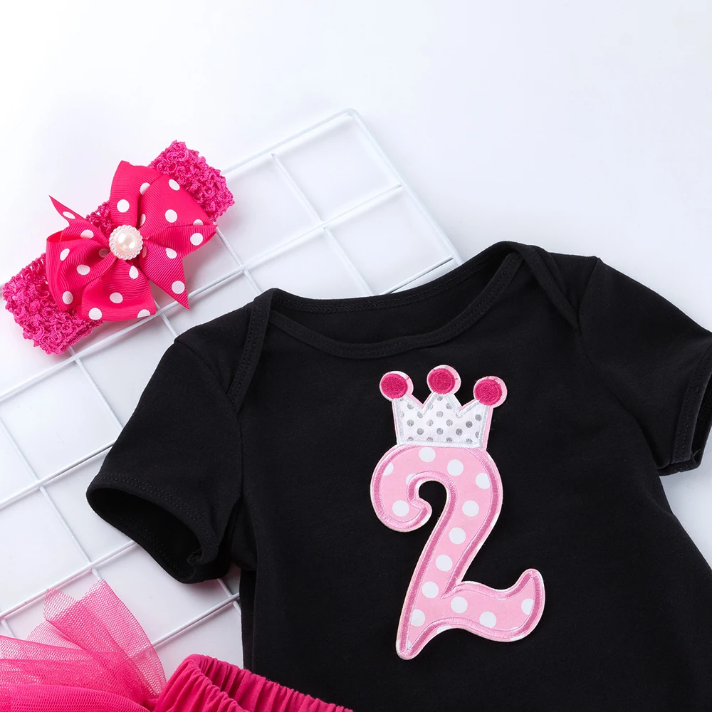 3Pcs Tutu Kids Newborn Romper Clothing Sets headband short-sleeved romper six-layer gauze dress bodysuit 0-2T Tutu Baby Clothes