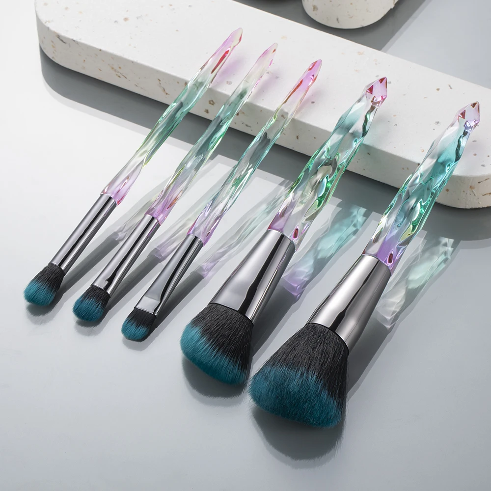 Makeup Brush Set Kosmetyki 5-10pcs Crystal Pro Powder Face Foundation Eyeshadow Eyebrow Lip Woman Makeup Kit