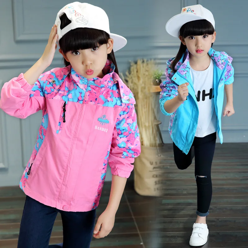 

Childrenswear Girls 2019 Spring And Autumn Big Boy Raincoat Jacket Coat Korean-style Trench Coat GIRL'S Students Casual Sports C
