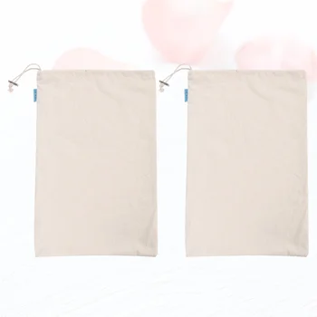 

2pcs Eco-friendly Drawstring Storage Bag Useful Household Storage Pouch Daily Use Shopping Bag for Flour Rice Food