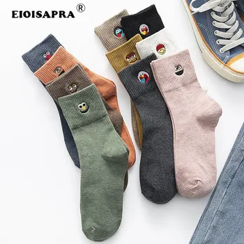 

[EIOISAPRA]Autumn Winter New Product Embroidery Women Socks Personality Lovely Cartoon Funny Socks High Quality Calcetines Mujer
