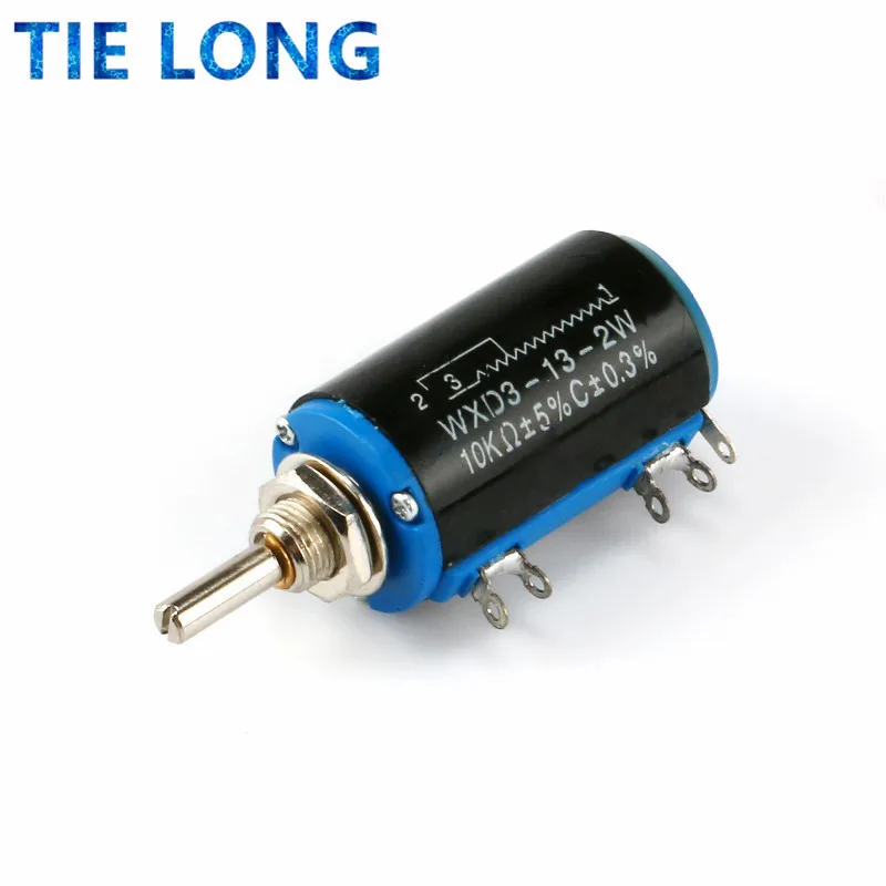 WXD3-13-2W Wirewound Potentiometer Resistance 100R 470R 1K 4.7K 10K 22K 47K 100K&Omega; Ohm Linear Rotary Potentiometer with Knob linear potentiometer rotary potentiometer