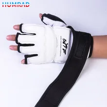 Циндао тхэквондо WTF длинный ремень руки Защитное приспособление для тхэквондо павильон только половина-палец перчатки Bracer X-Long