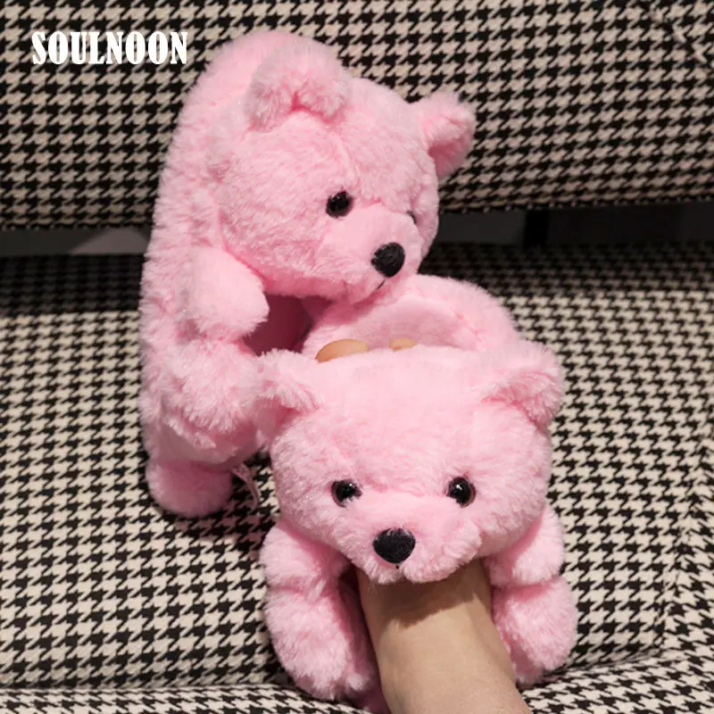 Купить Женские плюшевые Тапочки Teddy Bear зимняя теплая Домашняя обувь сланцы из | Тапочки (1005003457507415)