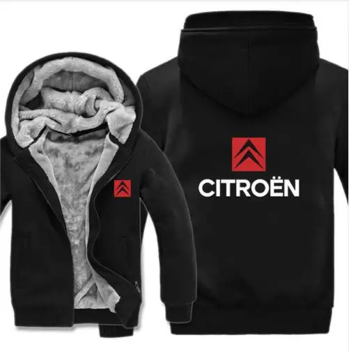 Citroen толстовки Мужская куртка зимняя высококачественная мужская повседневная шерстяная подкладка флис Citroen свитера с логотипами Толстовка - Цвет: 11