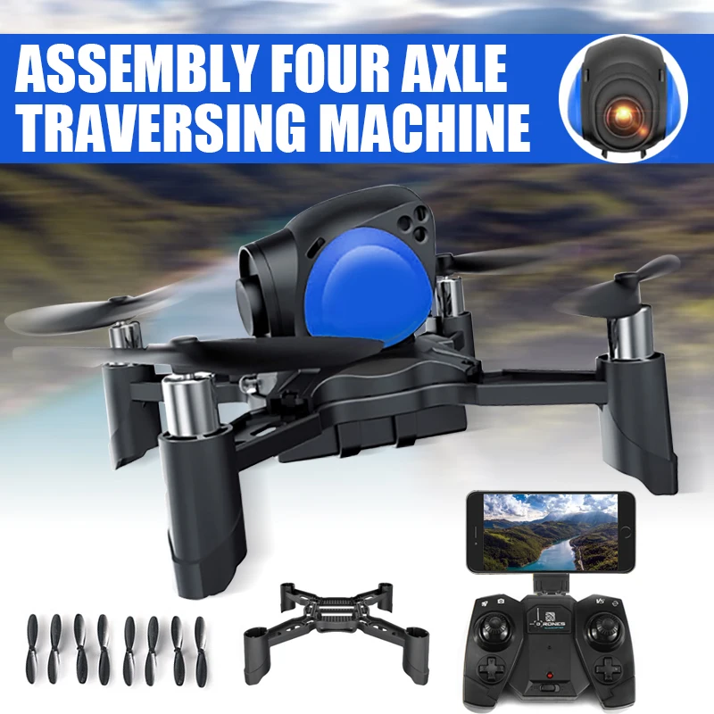 Большая распродажа DIY Дрон wifi FPV 2MP камера удержание высоты датчик гравитации RC Квадрокоптер черный с синим Стабильный режим g-сенсор RC игрушки