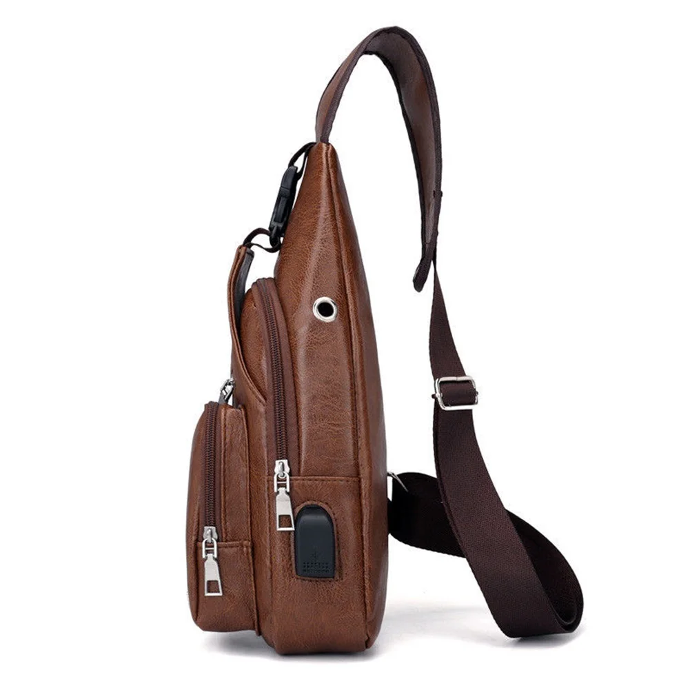 Мужская кожаная сумка на ремне, сумка через плечо, Байкерская сумка, США