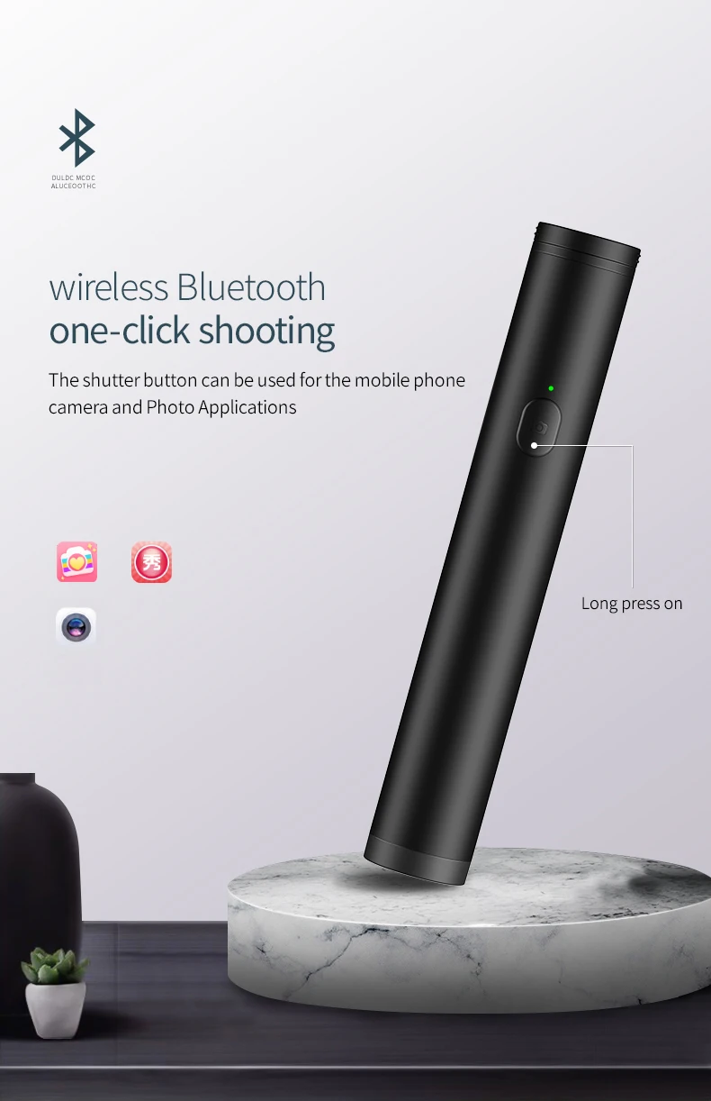 KYCXD Bluetooth селфи палка для мобильного телефона android/ios Универсальный металлический Цельный портативный селфи мини пульт дистанционного управления