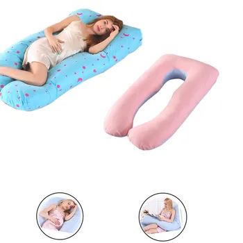 

Pregnant woman sleeping pillow lying on the side of pure cotton can disassembly and washing maternity pillow u type NAP cushion