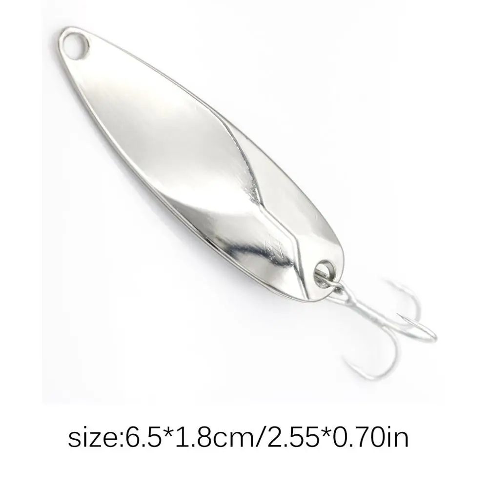 

LUSHAZER Spoon Bait Fish Bright Sequins Lure Three Hooks Artificial Bait Saltwater Fishing Tackles Lure with Double Ring