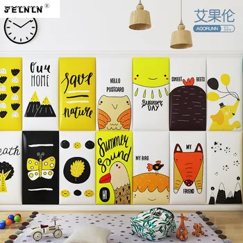 

European style creative cartoon pattern kids anti-collision bed soft tatami bed headboard kindergarten soft bag wall stickers