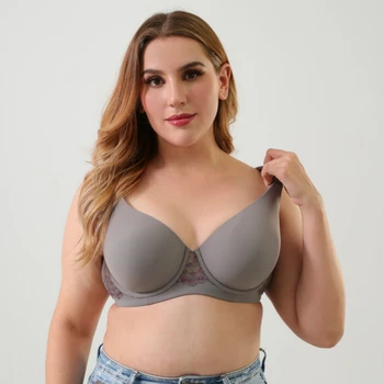 

Plus Size Big Cup Seamless Minimizer Bra Women Basic Underwear Full Coverage Underwire Supportive Bh