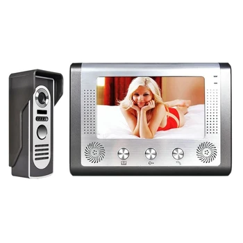 

Hot 7 Inch TFT Color Intercom Video Doorbell System Kit IR Camera Doorphone Monitor Speakerphone Intercom Night Vision EU Plug