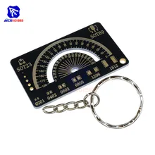 Diymore 4cm multifuncional pcb régua ferramenta de medição resistor capacitor chip ic smd diodo transistor 180 graus com chaveiro