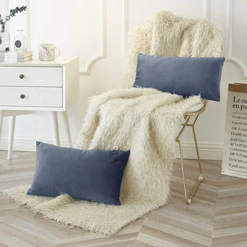 

PHF Luxury Velvet Chair Cushion Cover Pillow Cover Pillow Case Green Blue Purple Home Decorative Sofa Throw Pillow 30 x 50 cm