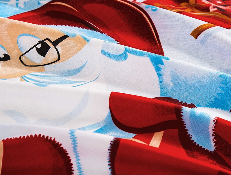 Merry Рождественский комплект белья мультфильм Санта Клаус печати пододеяльник набор красный и синий дома Спальня украшение льняное постельное белье