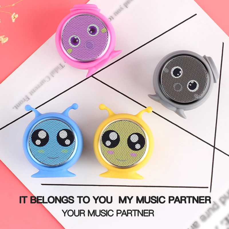 

Mini Portable Metal Cartoon Wireless Bluetooth Speakers Stereo SoundBox loudspeaker Small Bluetooth Speaker with Selfie Remote