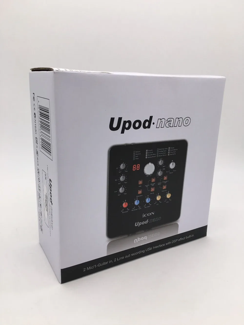 Новая версия значок upod в nano звуковая карта 2 mic-In/1 Гитары, простая в использовании, 2-выход USB интерфейс записи+ 48В оборудованная