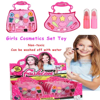 

Cosmetics Girl Set Toy Makeup Sets Safe Non-toxic Pretend Play Girls Kit Play Makeup Kit Preschool Princess Kids Cosmetic Set