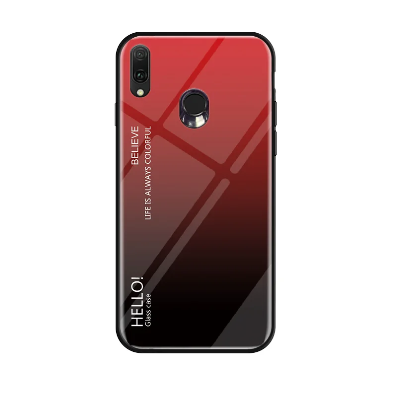 Модный градиентный стеклянный чехол для телефона samsung Galaxy A20 A30, полный защитный бампер для samsung Wide4, чехол для телефона 6,4 дюйма - Цвет: Красный