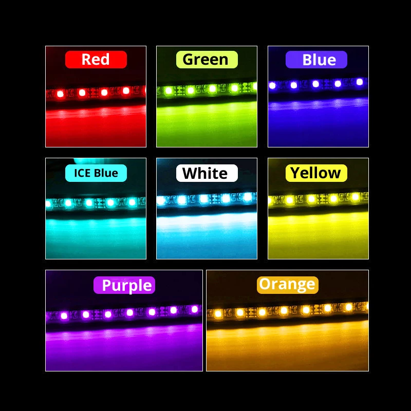 Автомобильный RGB Светодиодные Ленты Декоративные Атмосферу полосы света авто RGB путь напольный светильник Вики дистанционного Управление 12V