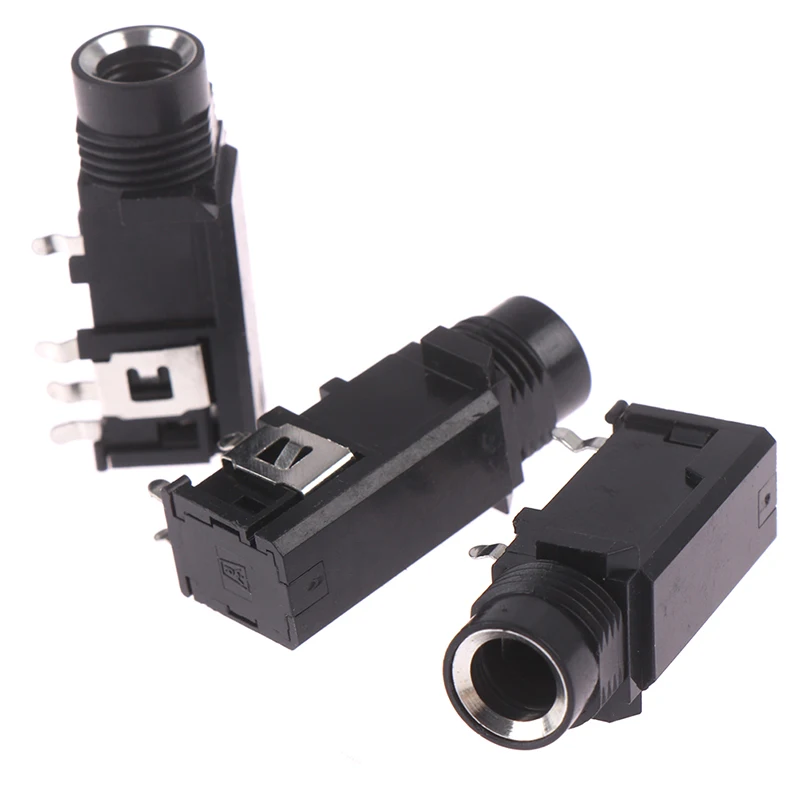 Audio Adapter 6.35mm Jack Stereo Female Socket Connector 4pin 3pcs/lot