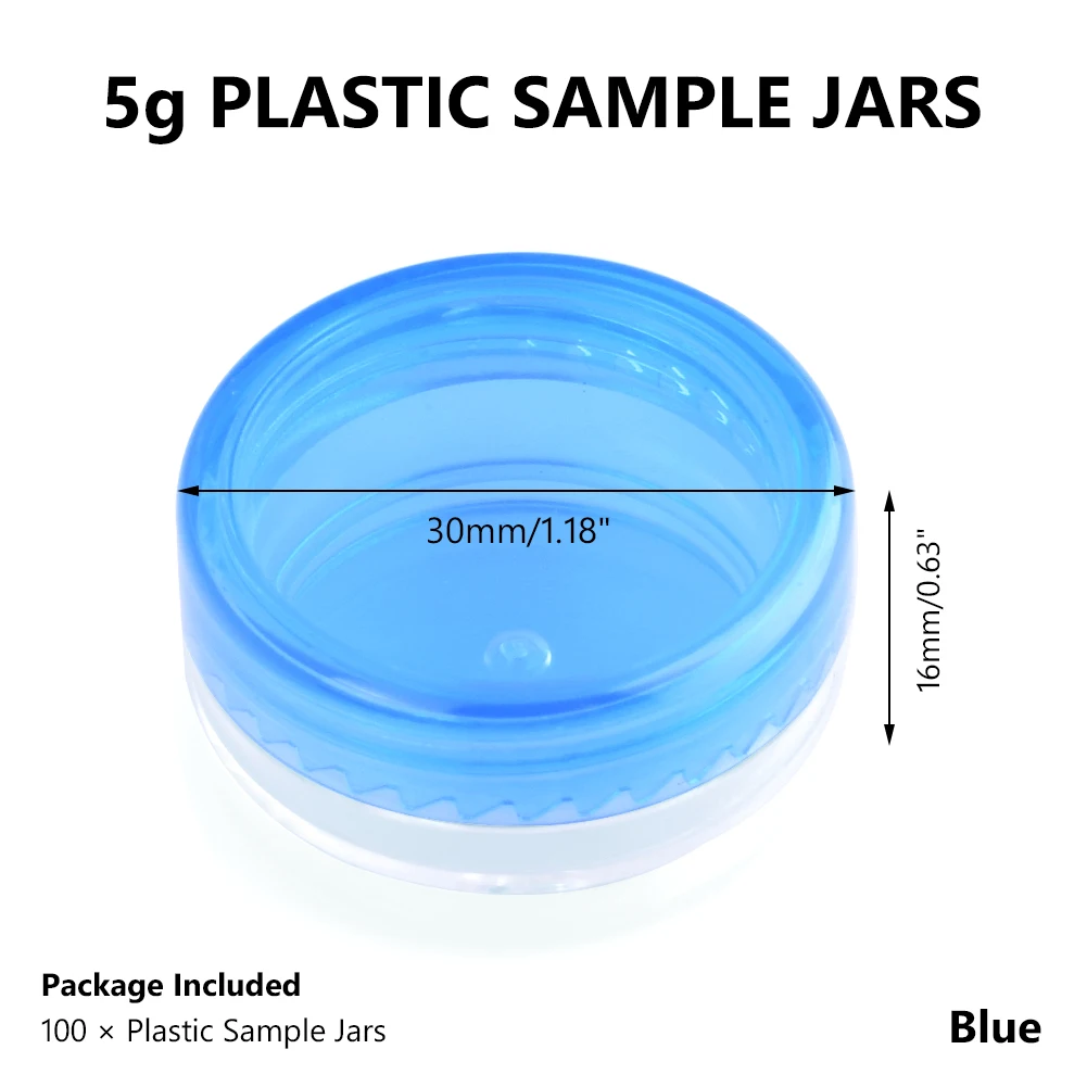 5g Blue 100 шт./лот, 3 г, 5 г, пластиковая Косметическая пустая банка, контейнер для хранения геля для дизайна ногтей, порошка, бусина, круглые розовые инструменты для макияжа, портативные - Цвет: 5g Blue