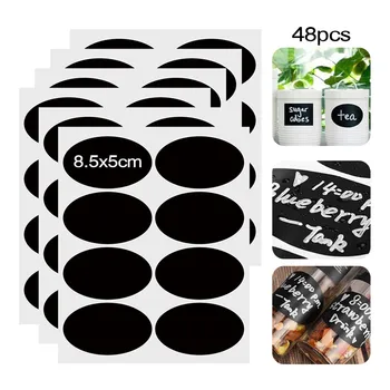 

48pcs/pack Spices Sticker Jars Stickers Kitchen Spice Labels Stickers Storage Bottles Jar Sticker Waterproof Blackboard Label