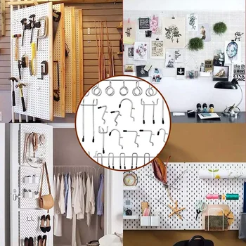 

Pegboard Hooks Assortment Pegboard Hooks 62Pcs Organizer Assortment Storage Tools Set with Metal Hooks and 30 Pcs Peg Locks
