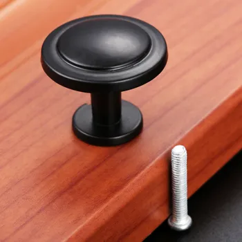 DRELD Black Furniture Handle Alloy Round Door Pull Knob Drawer Cabinet Cupboard Vintage Furniture Kitchen Handle 3127mm