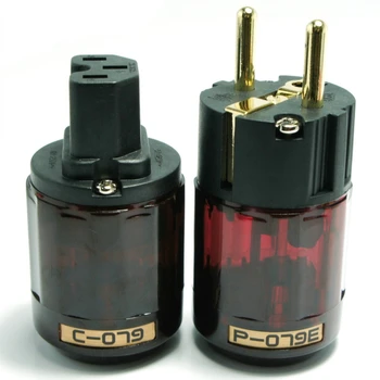 

Oyaide C-079 P-079e Schuko Europe EU Power Plug 24k Gold Plated IEC Audio Connector Female-Male MATIHUR audio