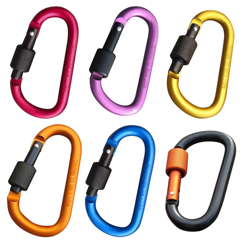 Locking Carabiner Buckle Hook Keychain Quick Release Clip Quickdraw Hiking SD3 