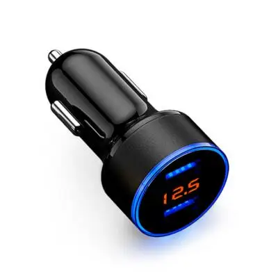 3.1A двойной USB светодиодный дисплей мобильного телефона автомобильное зарядное устройство для сиденья Leon 1 2 3 MK3 FR Cordoba Ibiza Arosa Alhambra Altea Exeo светодиодный o - Название цвета: Черный