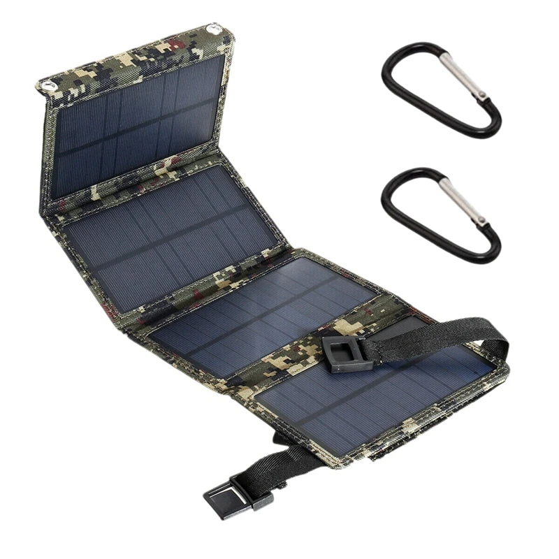 15W 5V 2A Sun power Usb складная панель солнечной батареи для туризма, туризма, телефона зарядное устройство-камуфляж