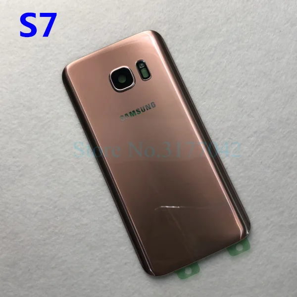 S7 Pink Samsung Galaxy S7 G930F/S7 EDGE G935F Задняя стеклянная крышка батареи Задняя Дверь Корпус чехол samsung S7 Edge Задняя стеклянная крышка - Цвет: S7 Pink