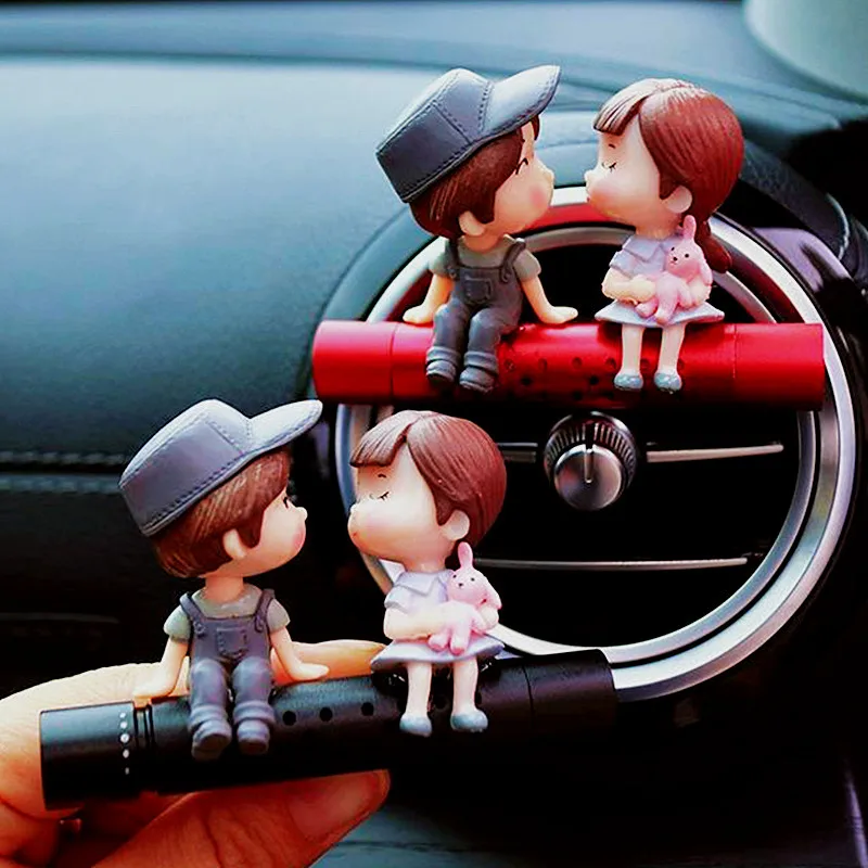 Car Air Freshener Cute Couple Doll Vent Clip Perfume