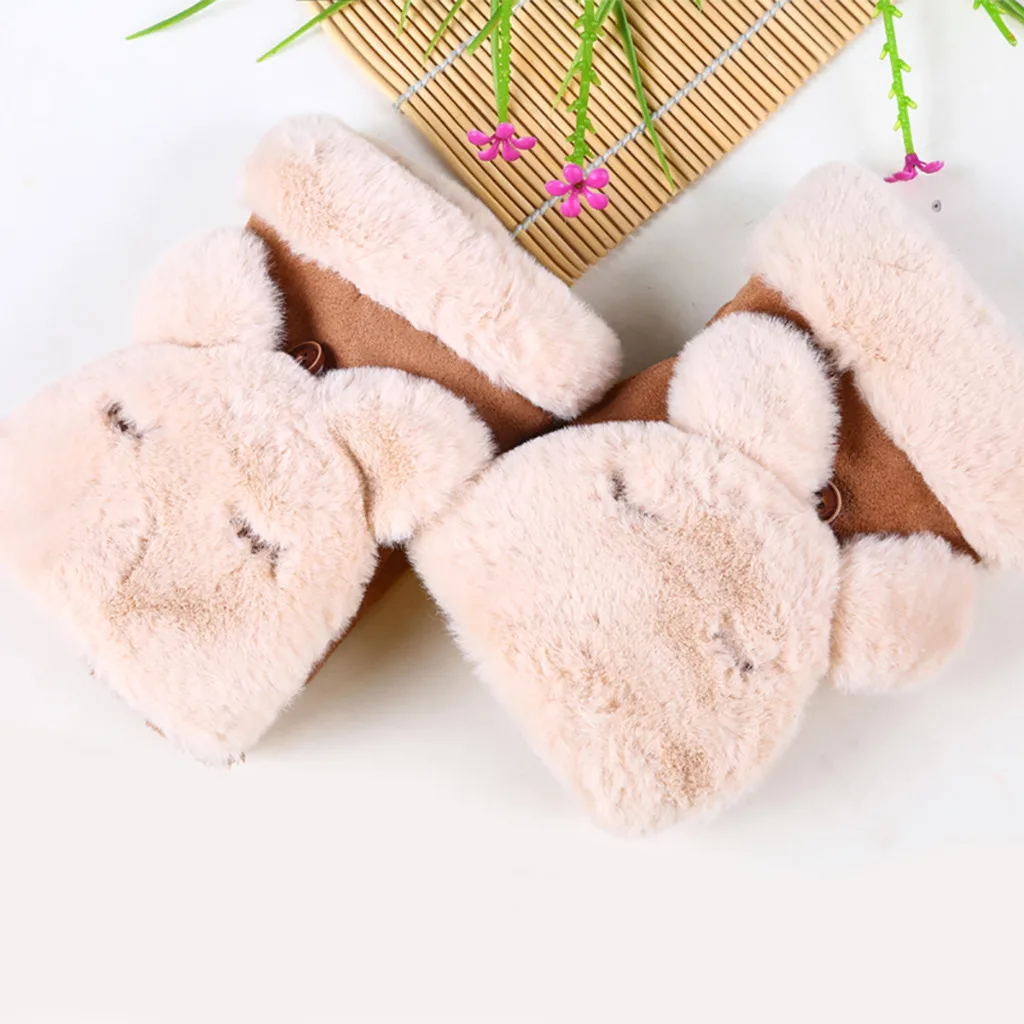 Женская Красивая осенне-зимняя коллекция года, теплые шерстяные перчатки на полпальца, с отверстиями для пальцев#3s