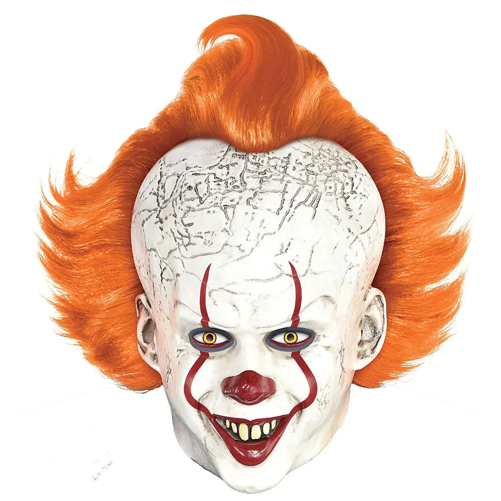 Pennywise Джокер маска Стивен Кинг It Chapter два 2 ужасов клоун Косплей латексный шлем страшный Хэллоуин вечерние костюм, реквизит