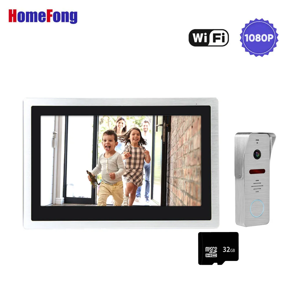 Видеодомофон HomeFong Wi-Fi 10 дюймов сенсорный экран 1080P | Безопасность и защита