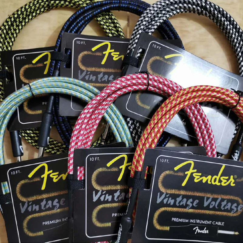 Кабель для электрогитары Fender 3/ 6/10/15 бесшумный экранированный бас-кабель гитары