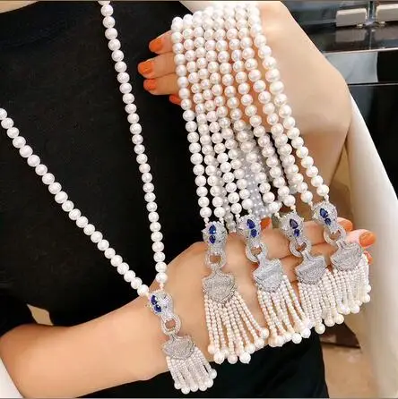 NEW 12-13mm south sea white baroque pearl necklace bracelet set leopard Clasp NEW 12-13mm south sea white baroque pearl necklace bracelet set leopard Clasp